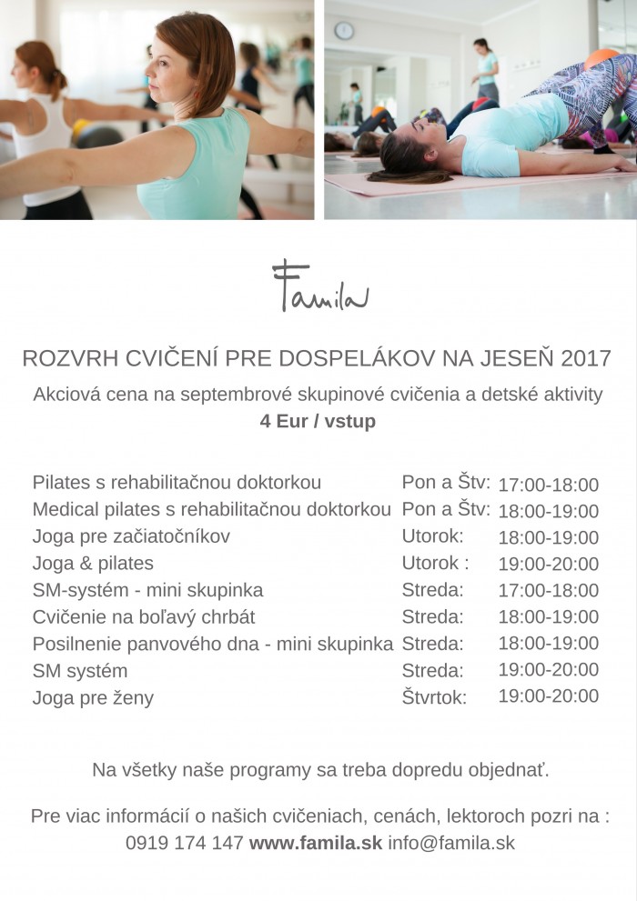 ROZVRH PRE DOSPELAKOV NA JESE 2017