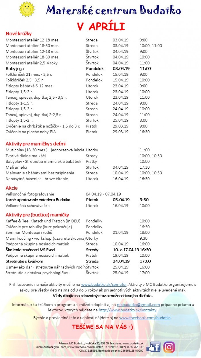 Program mesiaca 2019 04