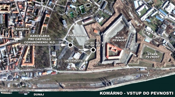 komarno pevnost mapa