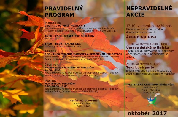 klokancek oktober
