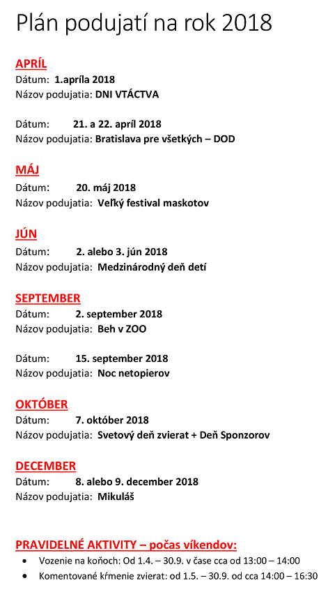 Plan podujati 2018