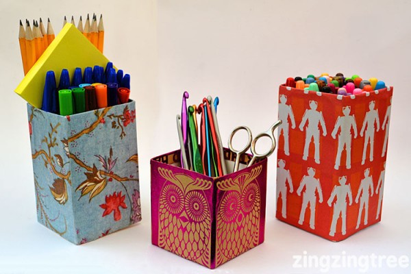 Milk Carton Pen Pot Craft