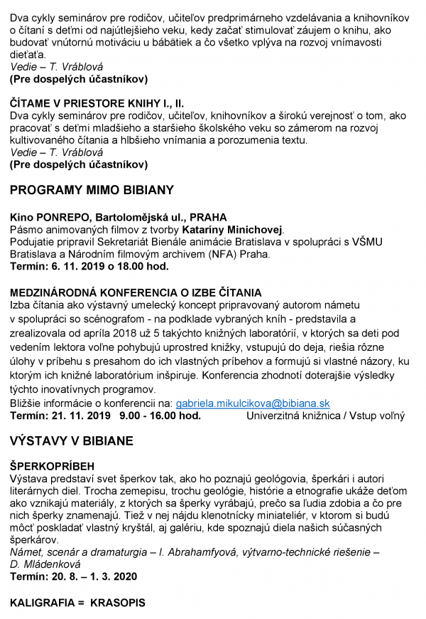 BIBIANA program november 2019 5