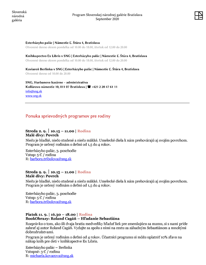 SNG program pre rodiny SEPTEMBER 2020 0