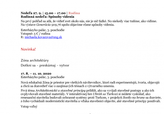 SNG program pre rodiny SEPTEMBER 2020 2