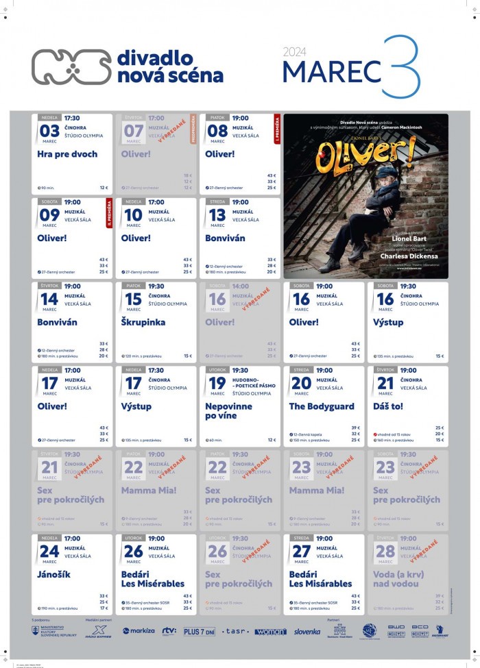 Program marec A1 Divadlo Nova scena