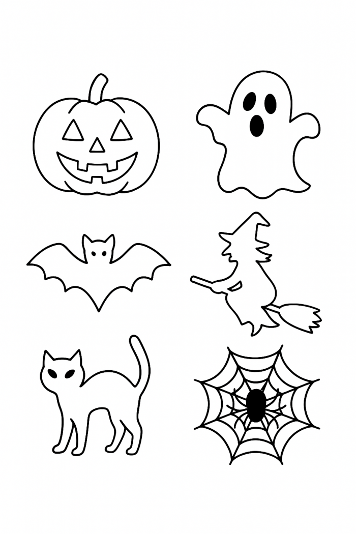 Halloweenske motivy v ciernobielej