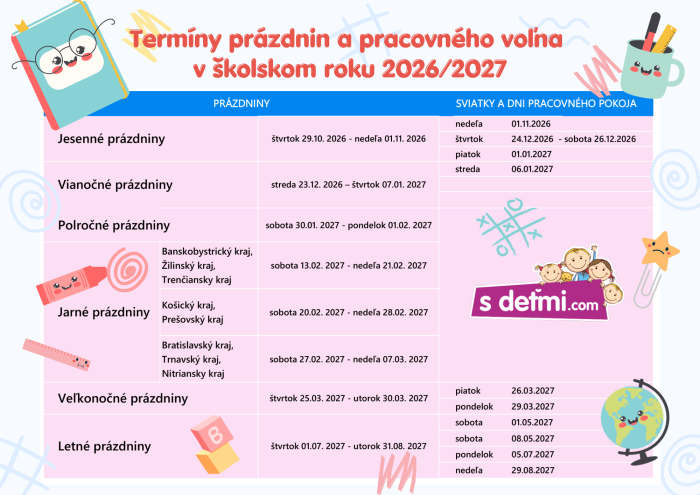 Prazdniny 2026/2027