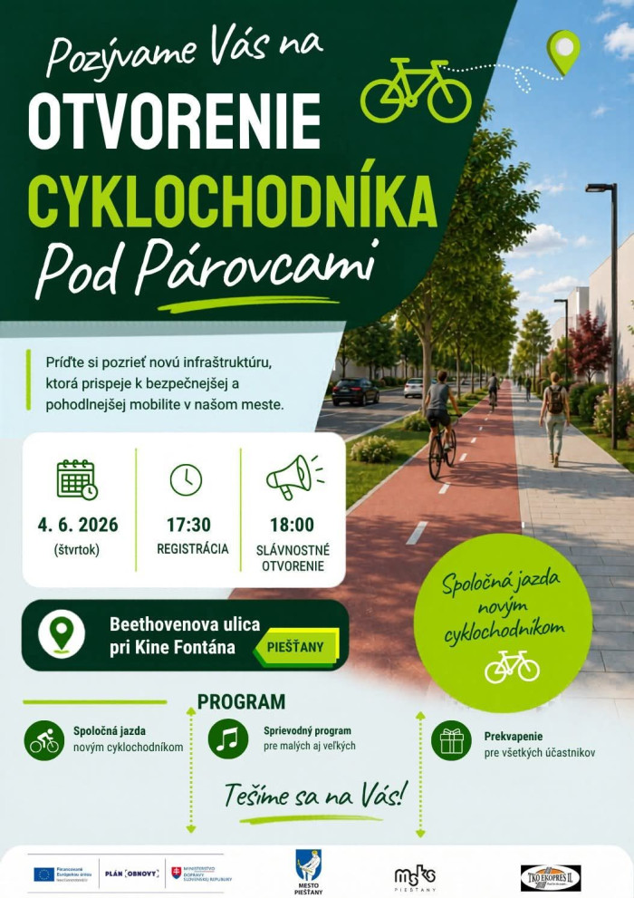 Otvorenie cyklochodnika Pod Parovcami