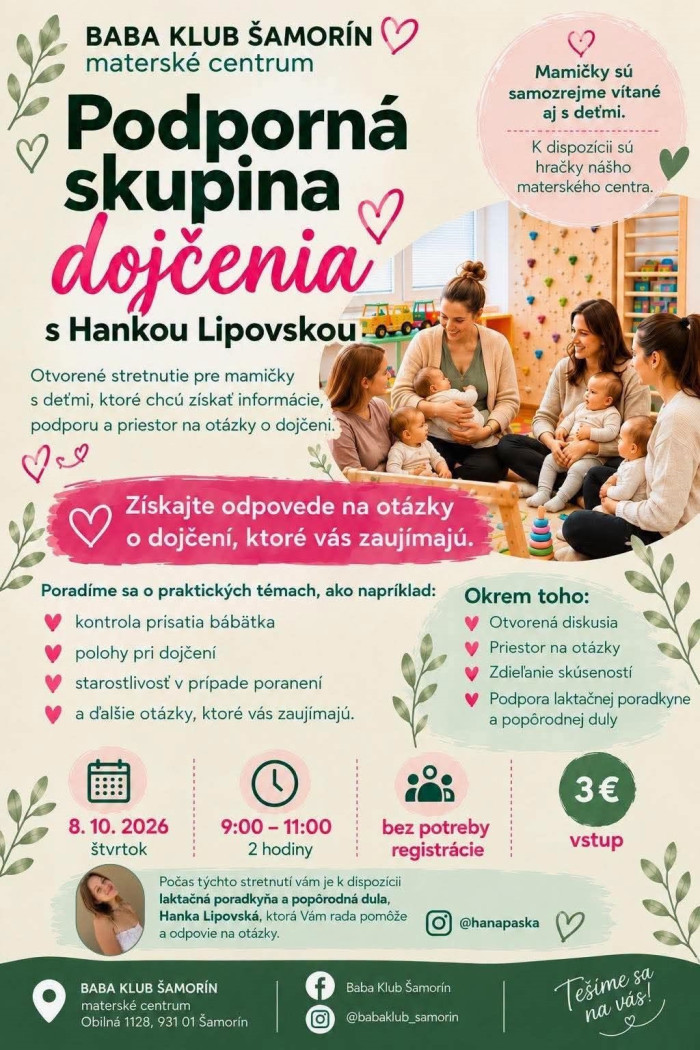 Podporna skupina dojcenia s Hankou Lipovskou