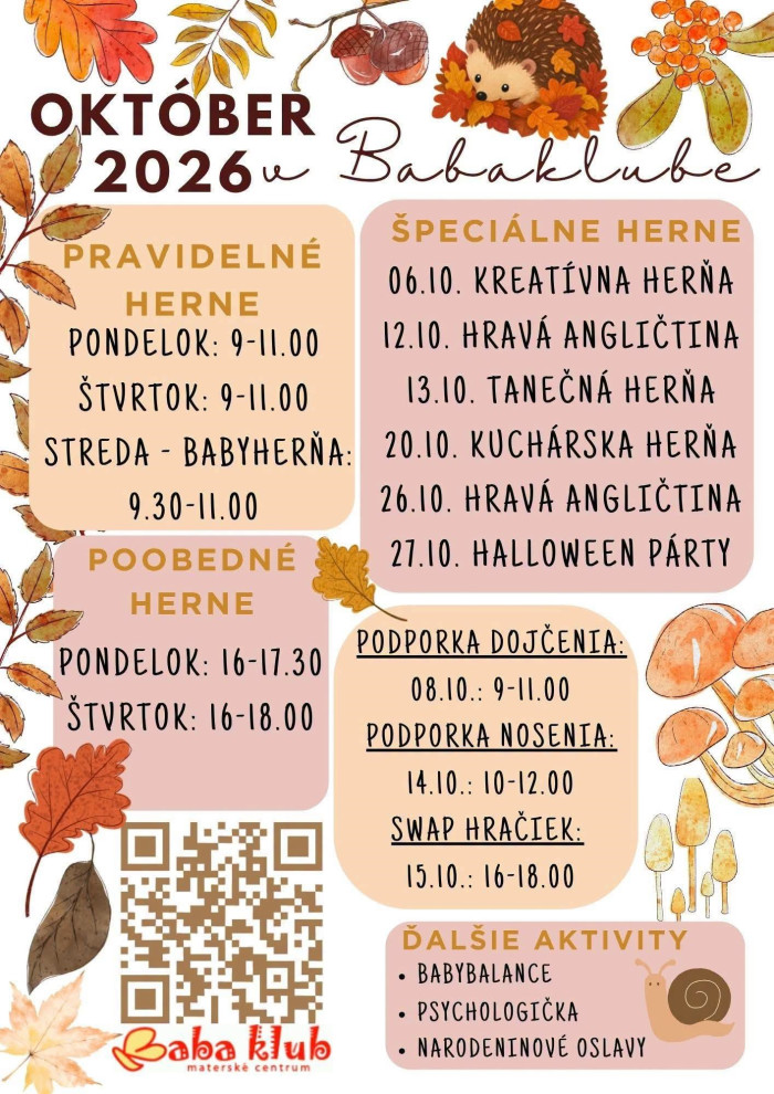 Oktobrovy program v MC Baba Klub