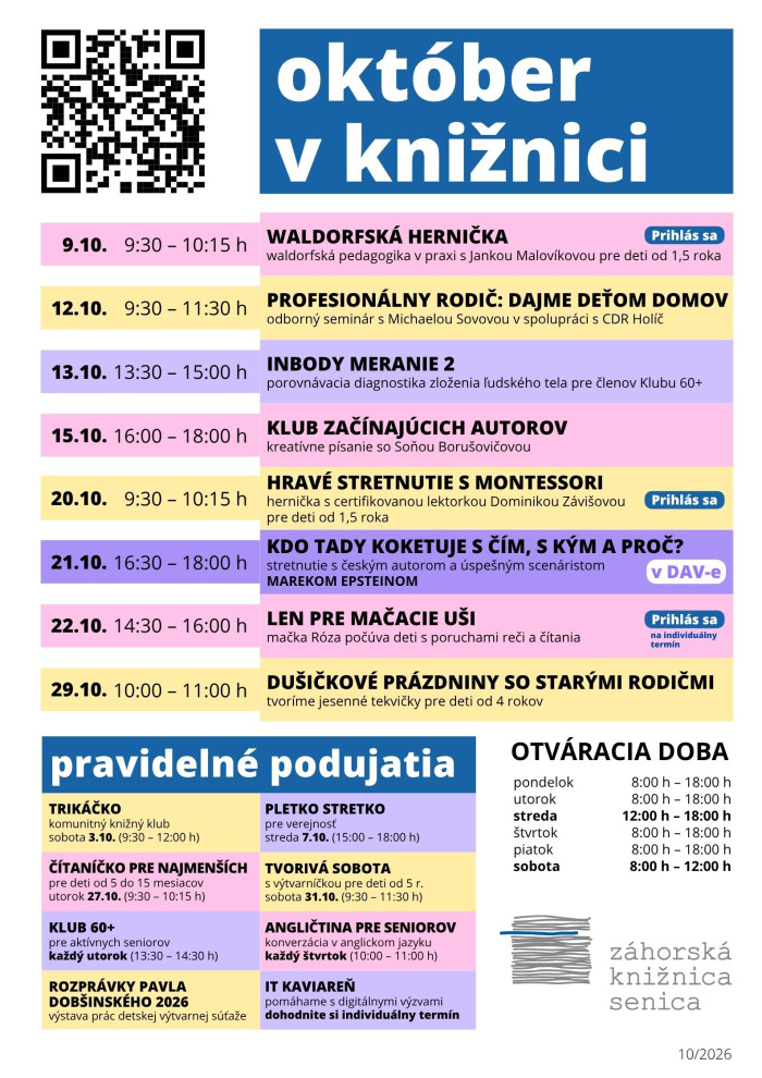Oktober v Zahorskej kniznici