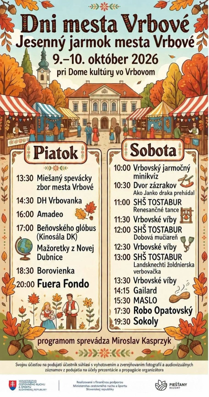 Dni mesta Vrbove 2026