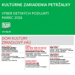 MESACNY PROGRAM vyber detskych podujati MAREC 2016