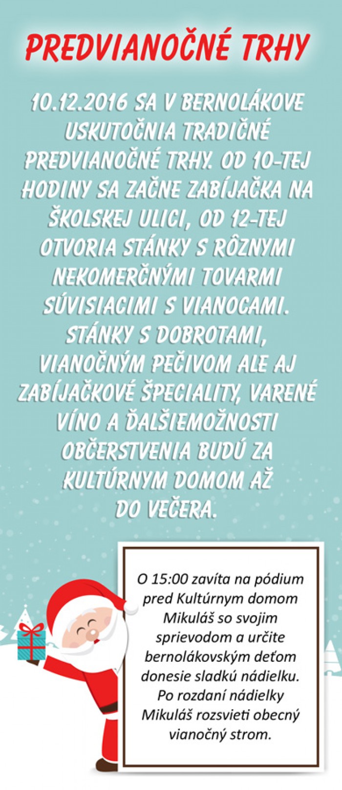 2016 predvianocne trhy plagat