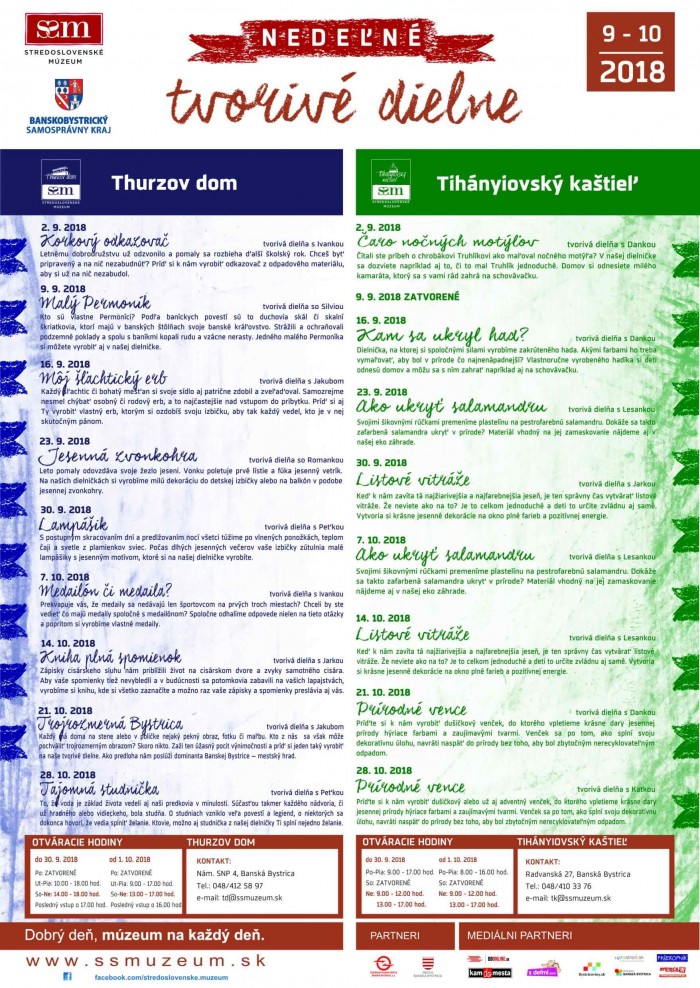 Nedelne tvorive dielne pre deti ThD TihK 09 10 2018