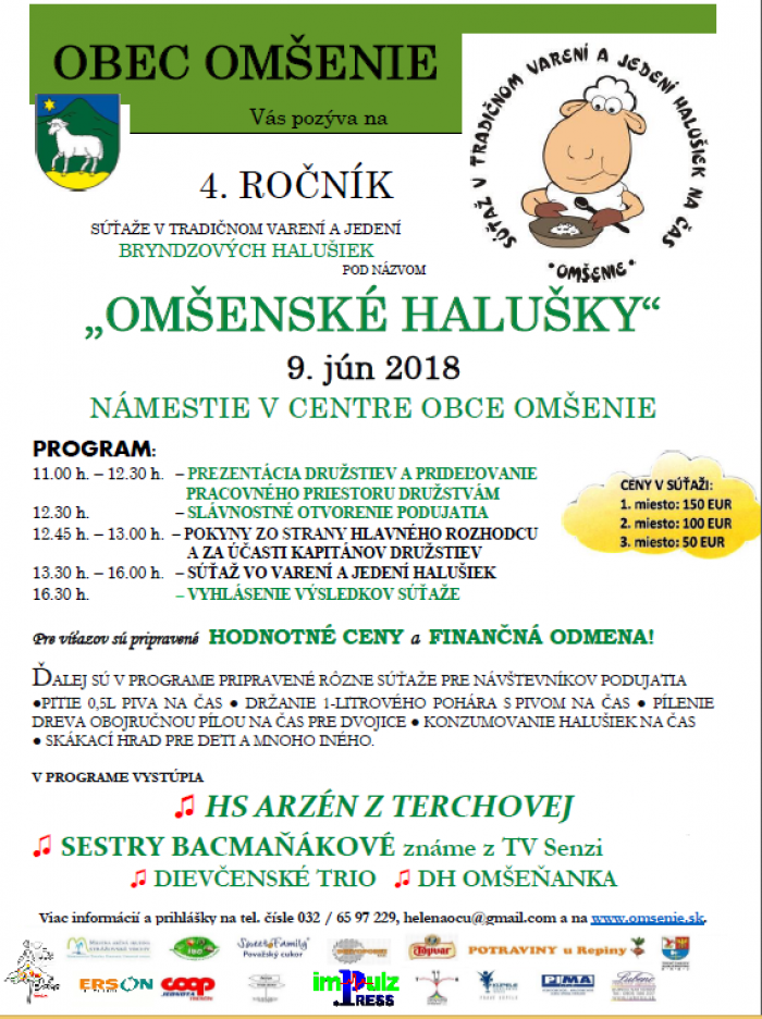 Plagat Omsenske halusky 2018