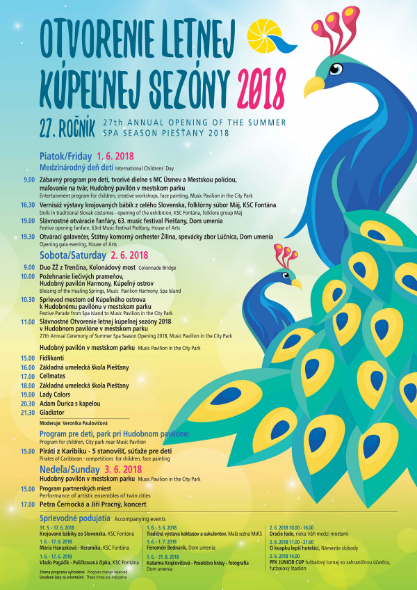 plagat Otvorenie letnej kupelnej sezony 2018