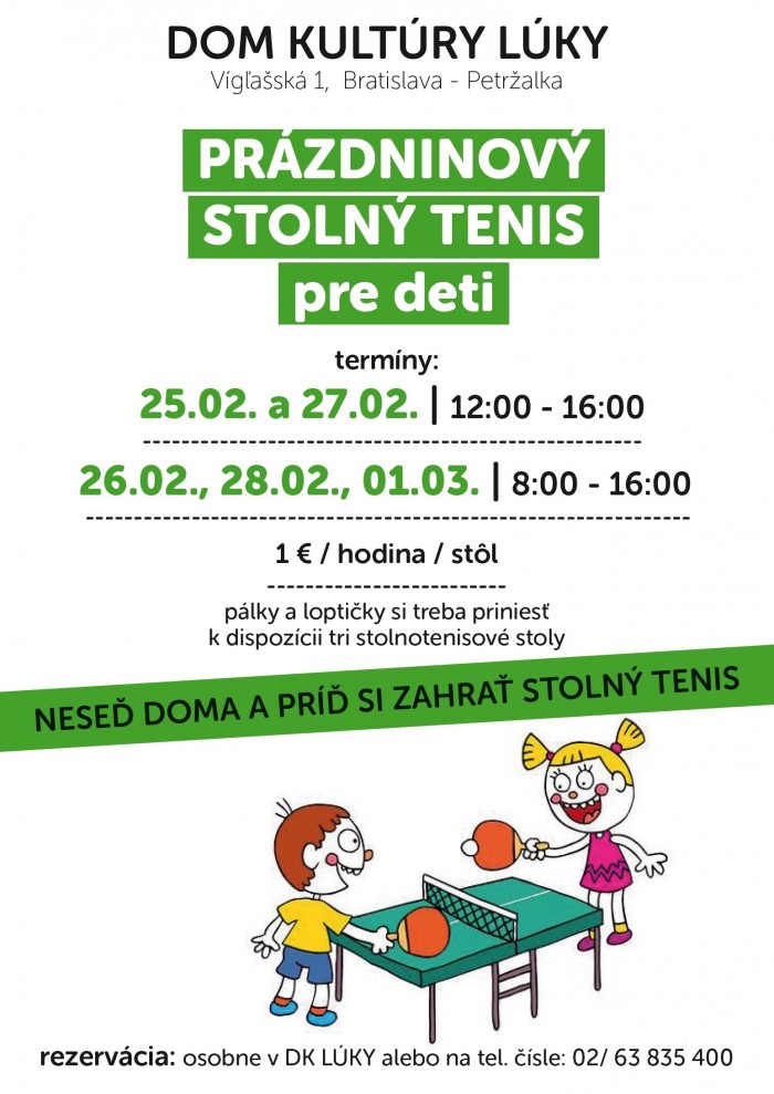 jarne prazdniny stolny tenis