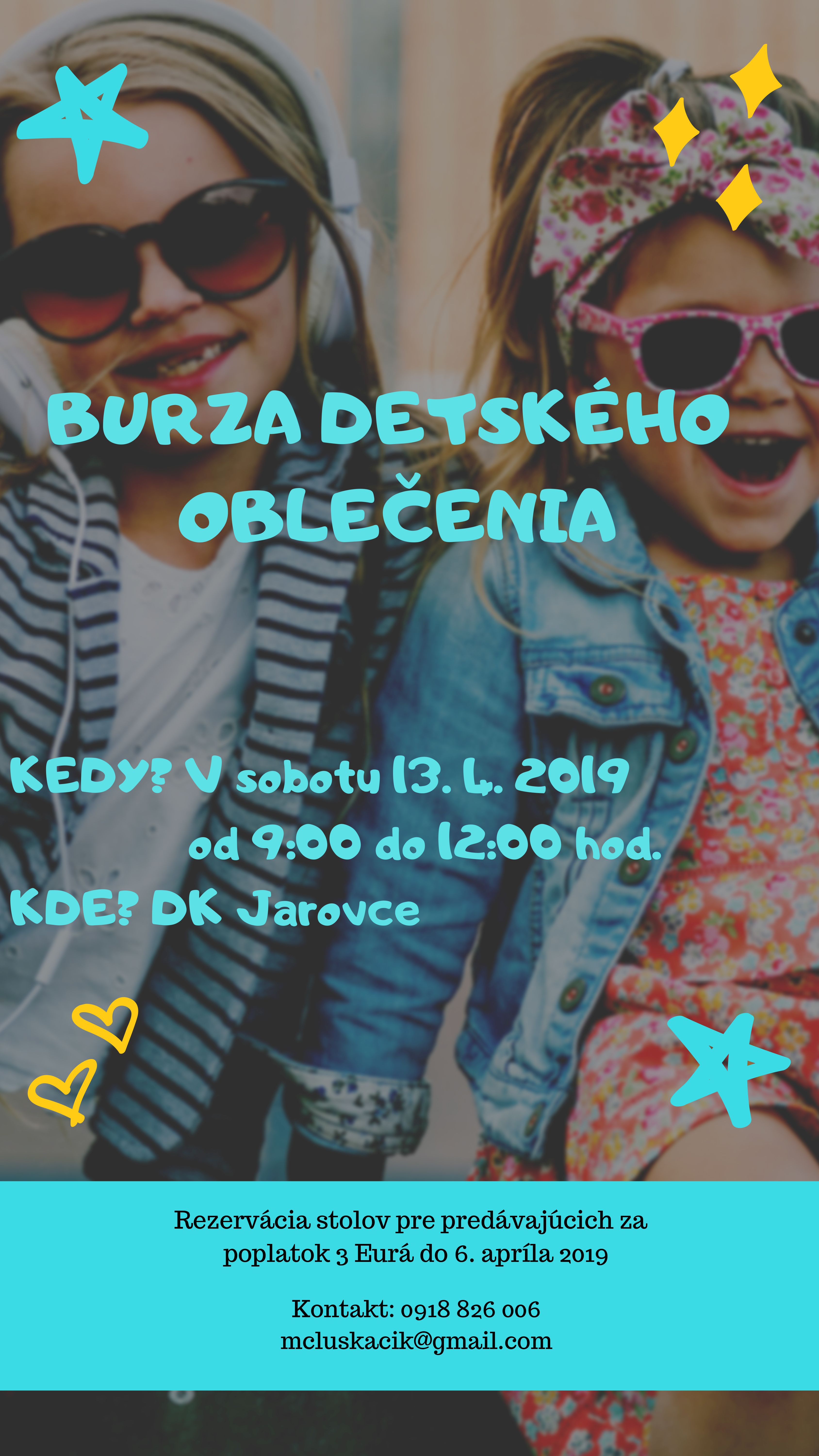 Burza detského oblečenia v Jarovciach | SDEŤMI.com