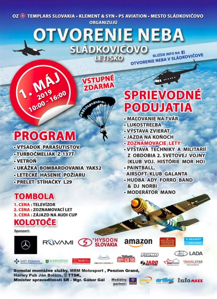 otvorenie neba letisko Sladkovicovo 2019