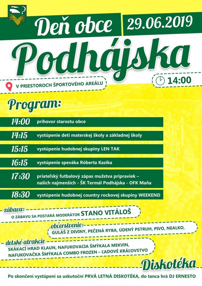 Deň obce Podhájska | SDEŤMI.com