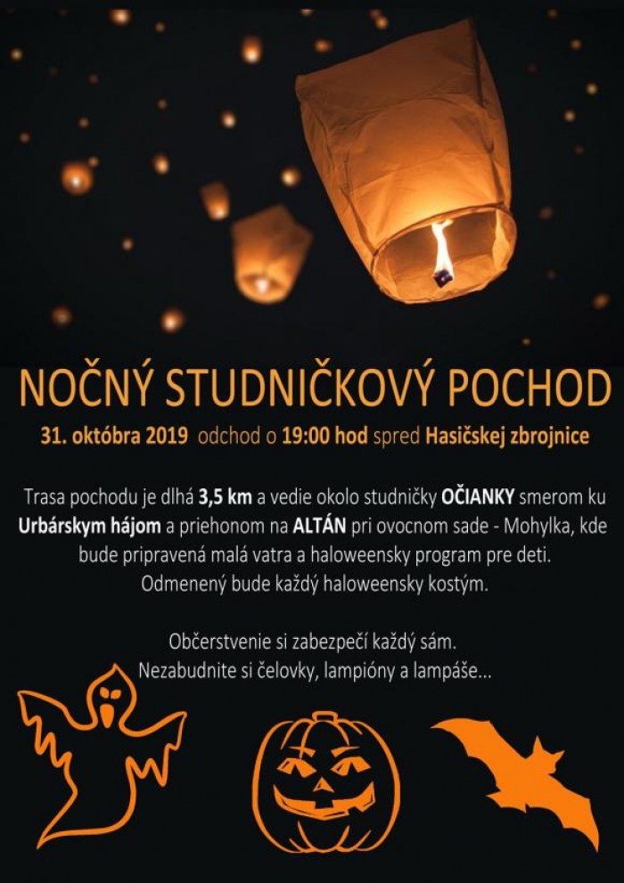 Nocny studnickovy pochod v obci Zabokreky