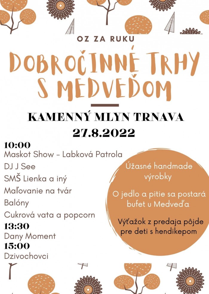 dobrocinne trhy s medveom trnava