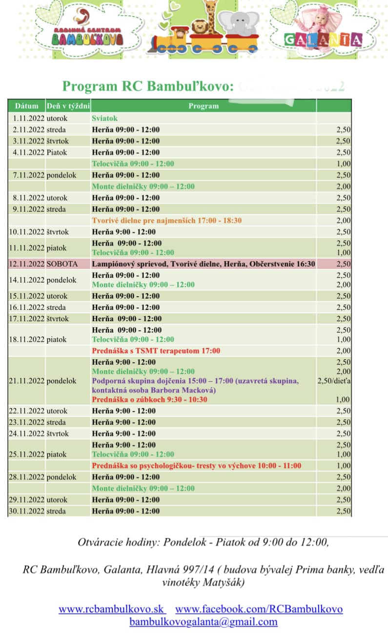 Novembrov Program V RC Bambu kovo SDE MI novembrov-program-v-rc-bambu-kovo-sde-mi