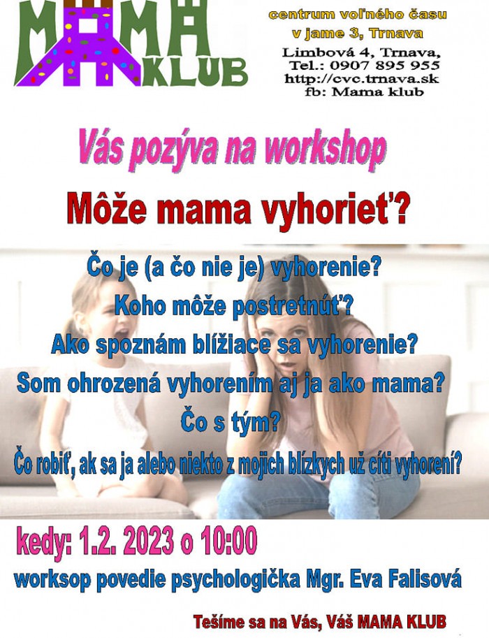 Workshop Moze mama vyhoriet mama klub23