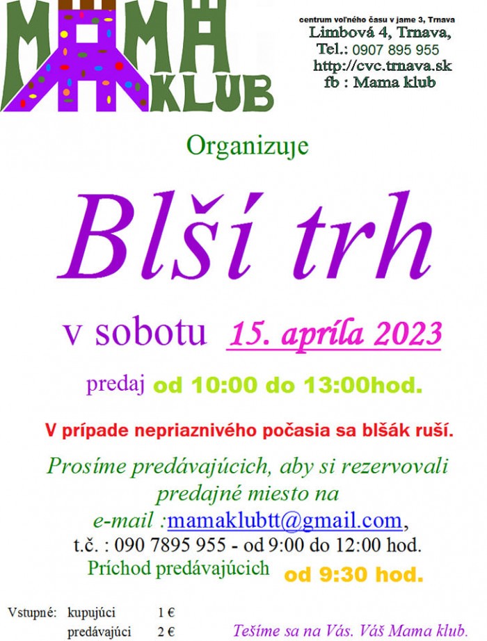 Blsi trh MAMA KLUB 15.4.23