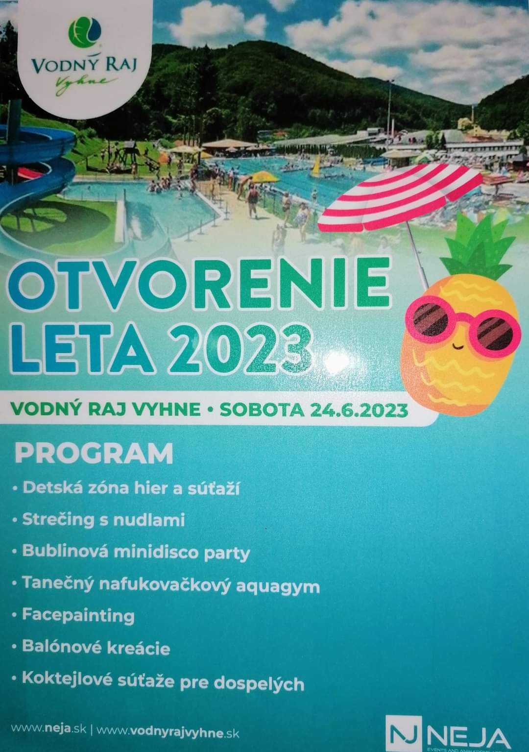 Otvorenie leta Vodný raj Vyhne