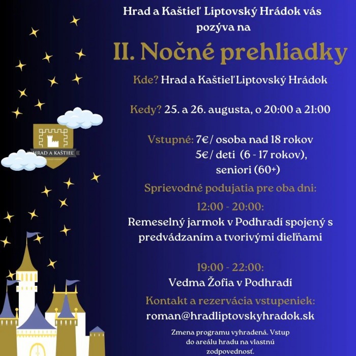 nocne prehliadky hradu