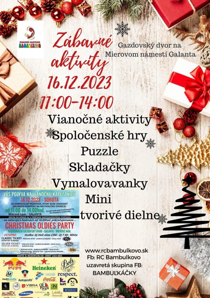 Zabavne aktivity 16.12.23 Galanta