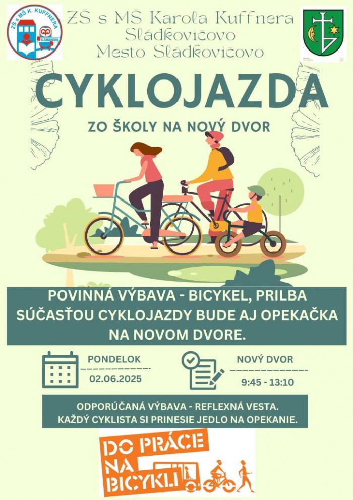 cyklojazda zo skoly na Novy dvor