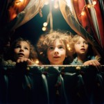 young kids rehearsing play perform theatre stage