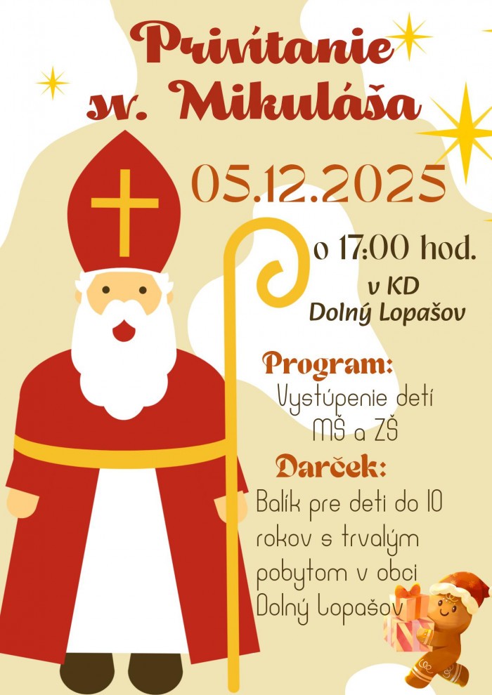 Privitanie sv. Mikulasa v Dolnom Lopasove