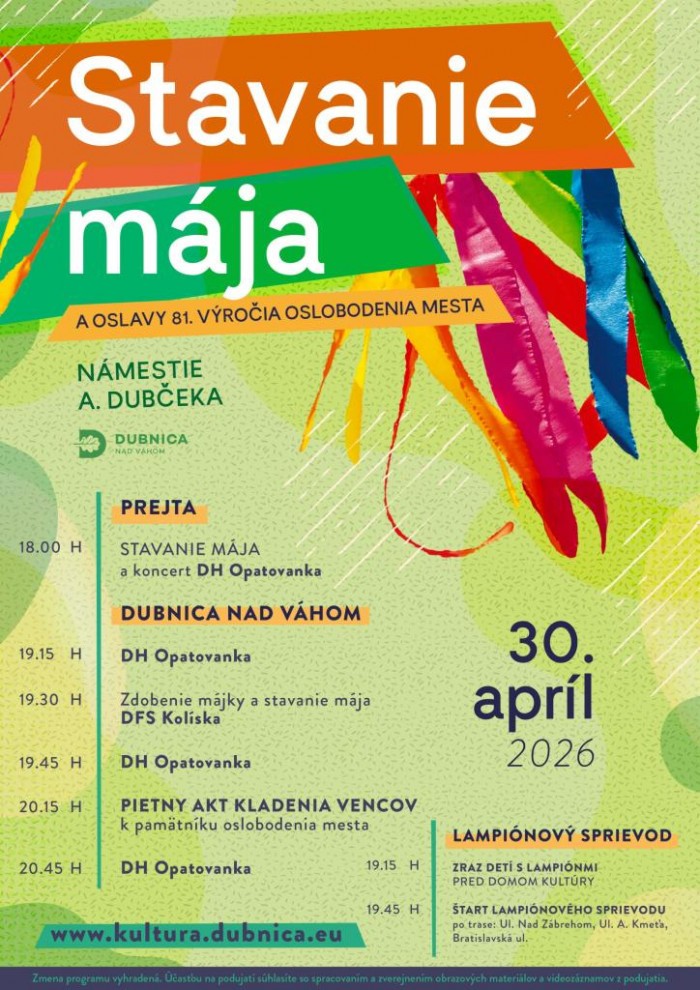 stavanie maja 2026plagat